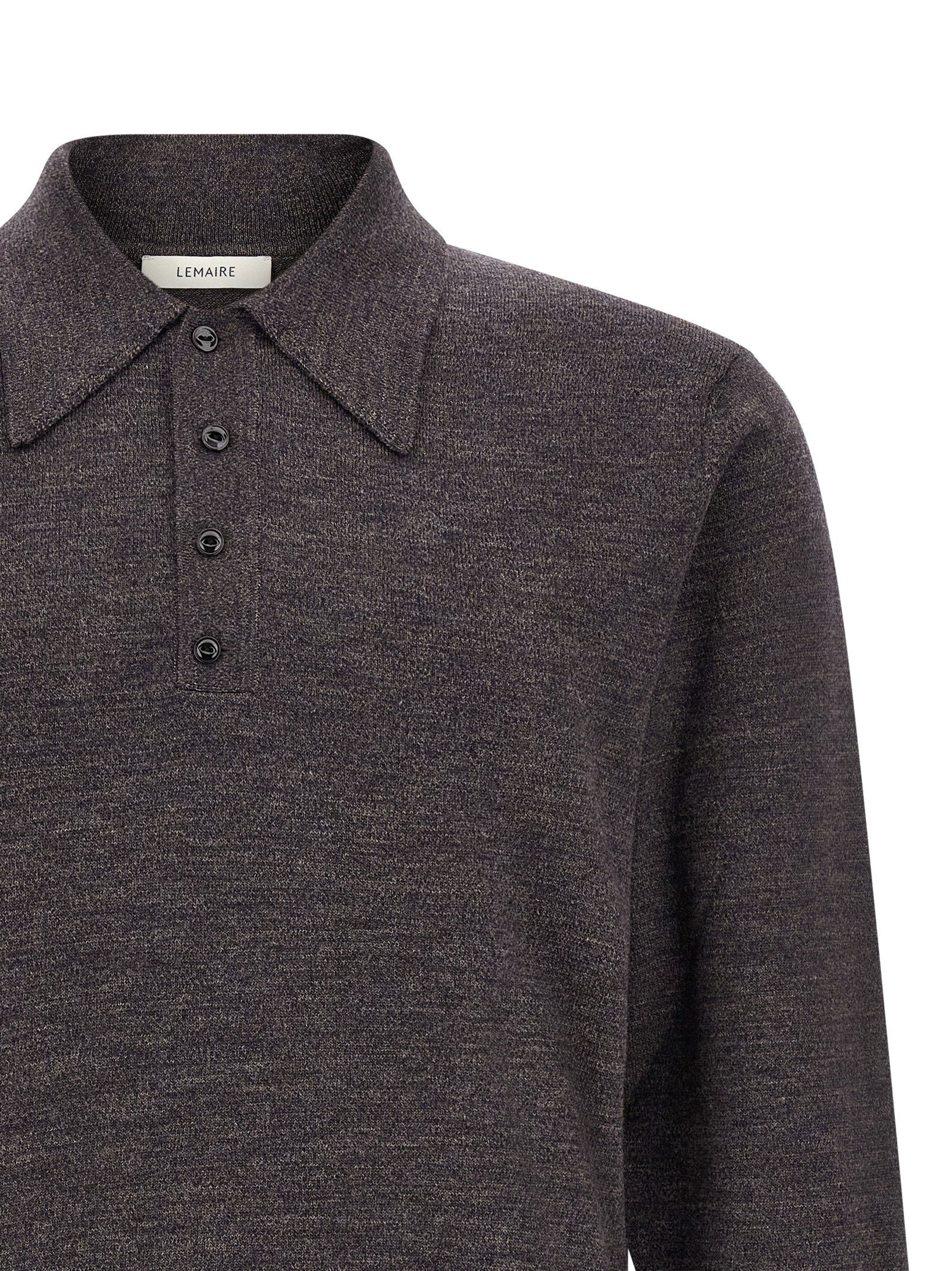 Lemaire Mouliné Wool Polo Shirt
