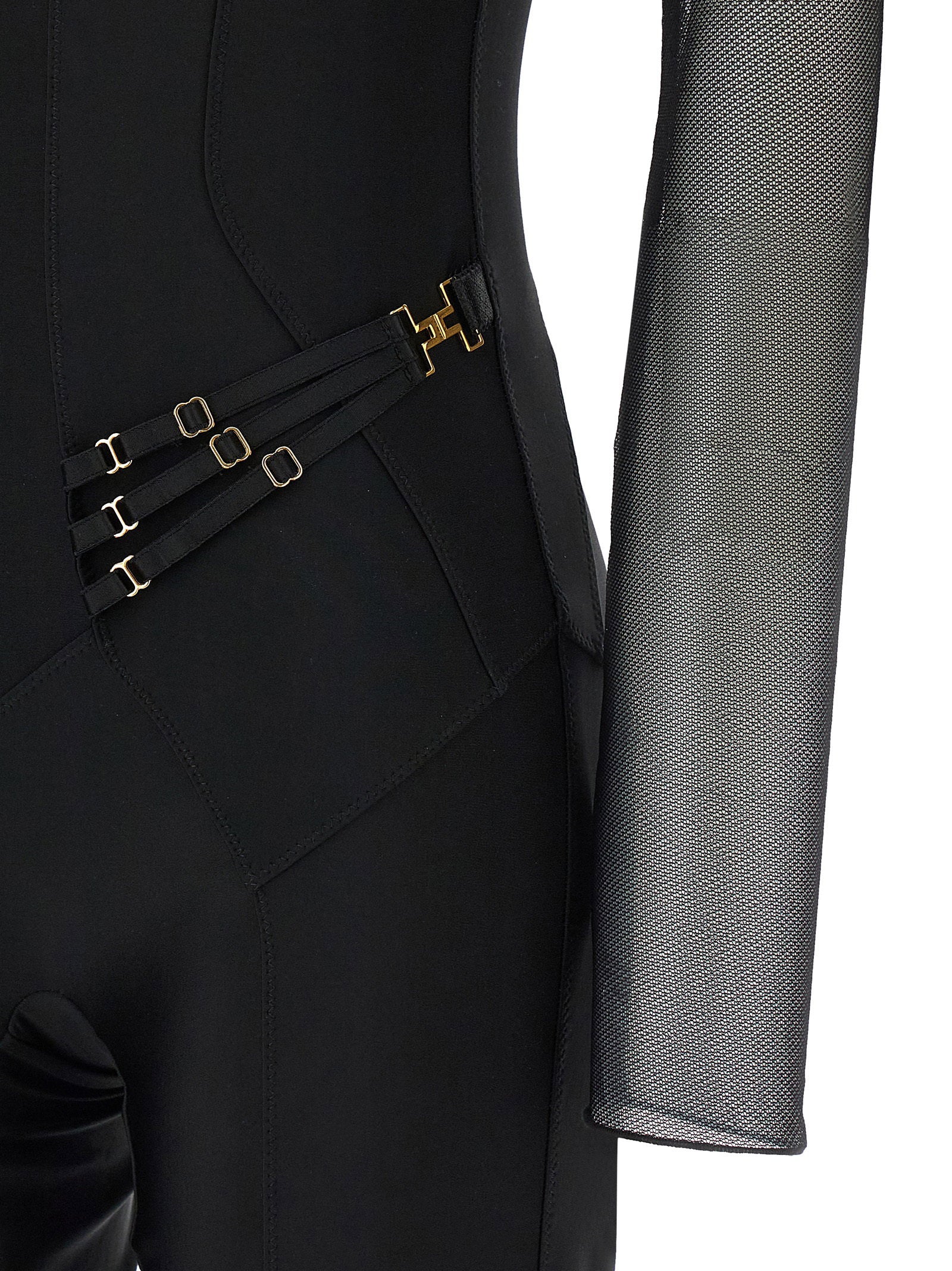 Elisabetta Franchi Jersey And Tulle Jumpsuit