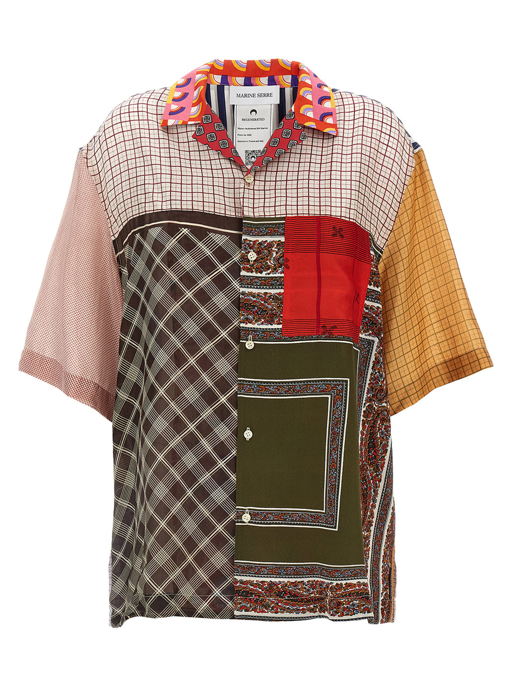 Marine Serre Regenerated Silk Scarves Bowling Shirt