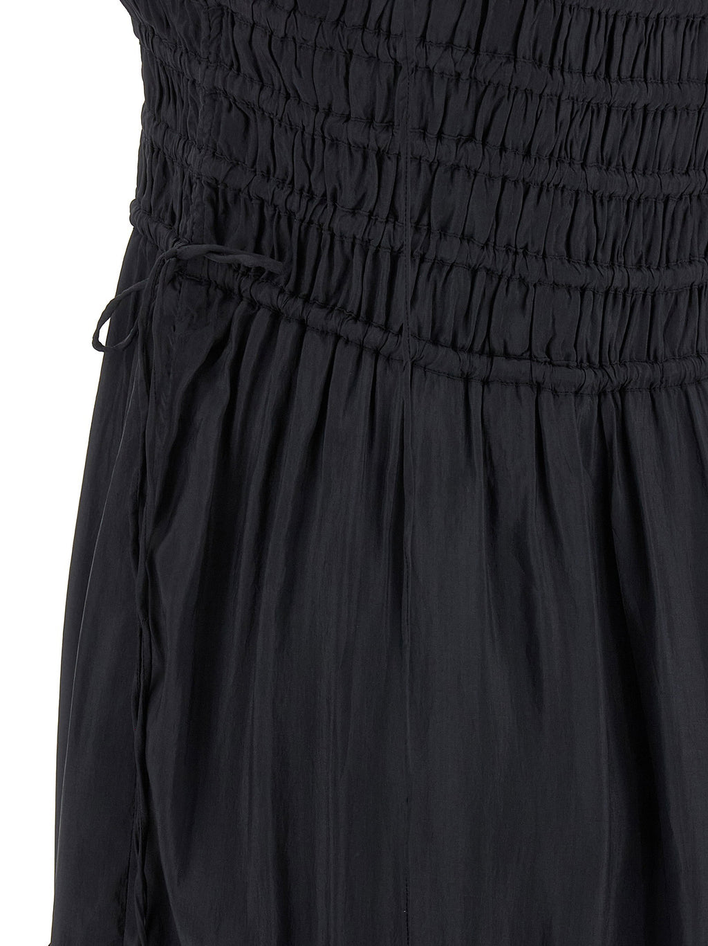 Ganni Black Smock Tie Dress
