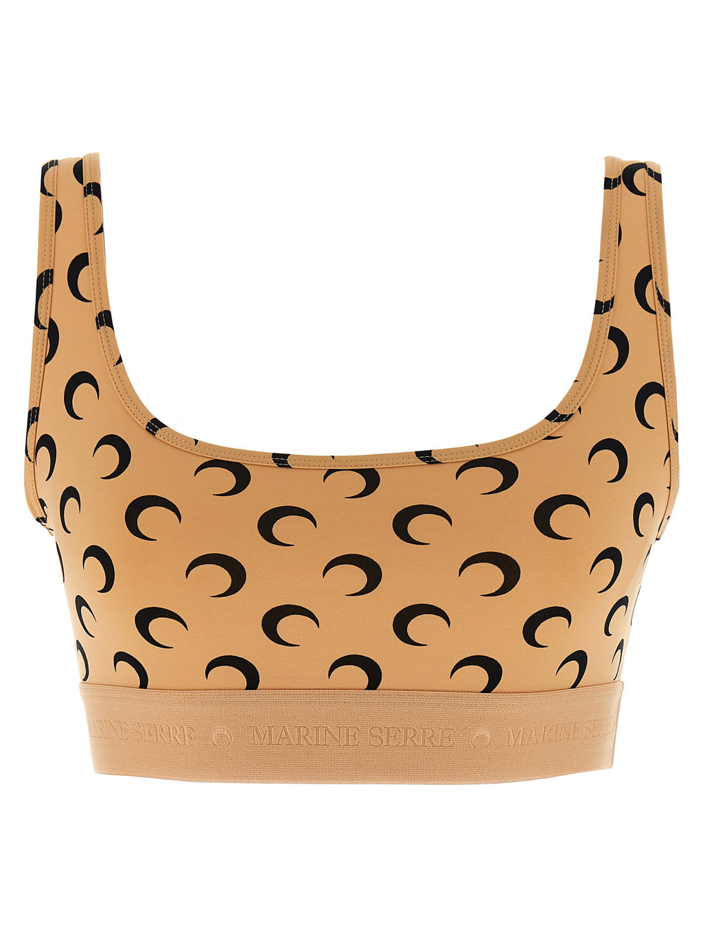 Marine Serre Moon Printed Jersey Cropped Top
