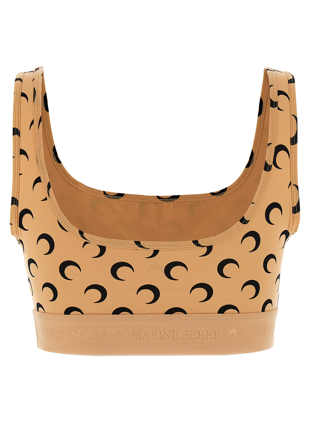 Marine Serre Moon Printed Jersey Cropped Top
