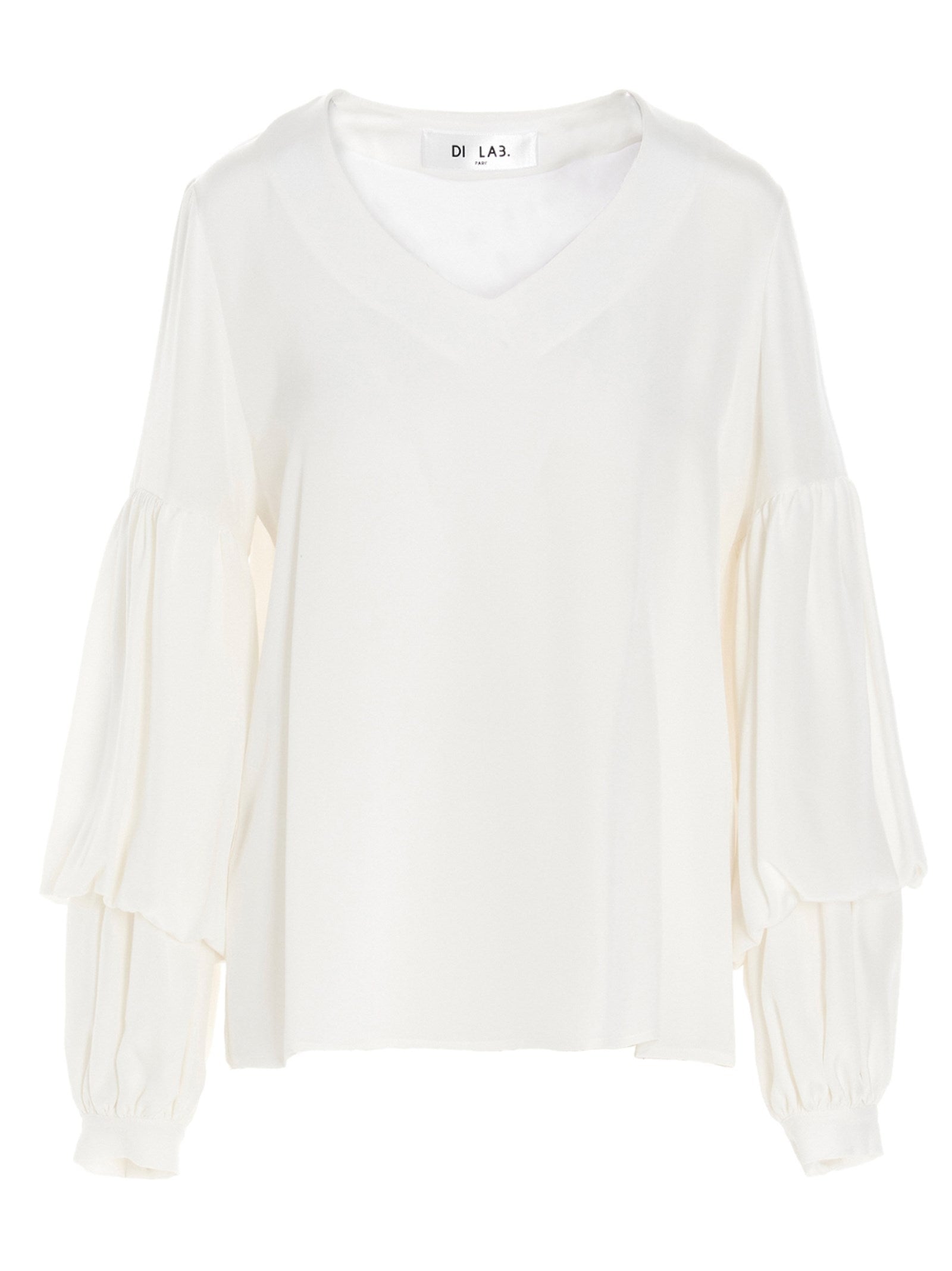 Di.la3 Pari' Puff-sleeve Silk Shirt